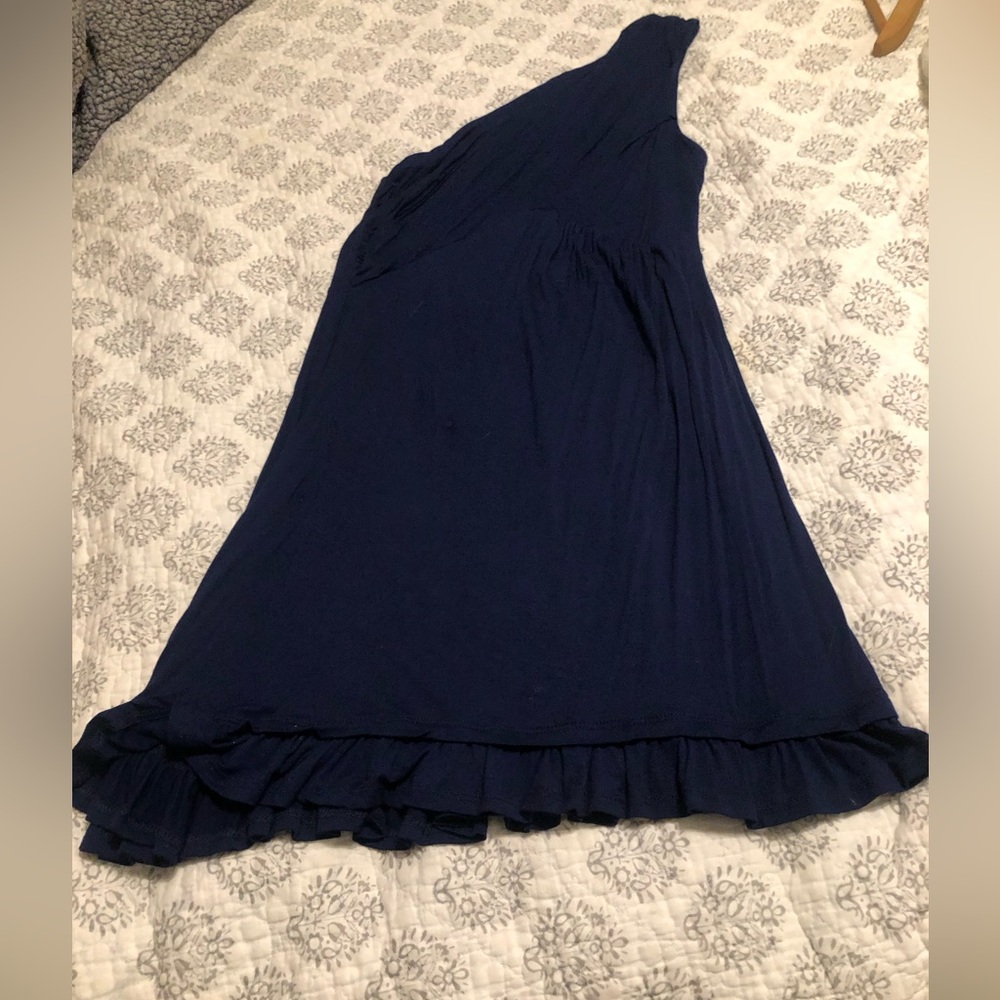 Soft cotton stretchy one shoulder dress